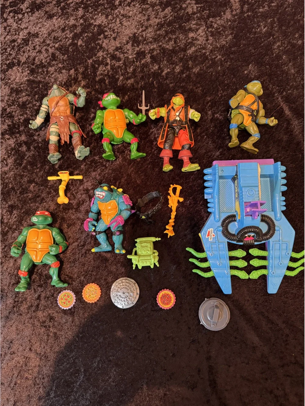 Vintage Teenage Mutant Ninja Turtles Action Figure Collection with Accessories
